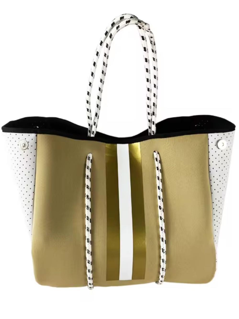 Stylish Gold and White Women's Neoprene Tote Bag